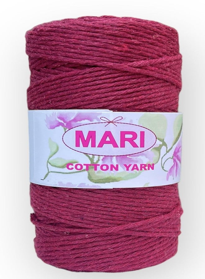 MARI - Recycled Cotton Crochet Yarn - Thicker - - 100 Grams.. (Thicker / 100 Grams / 90 Metres, Maroon) - Image 1